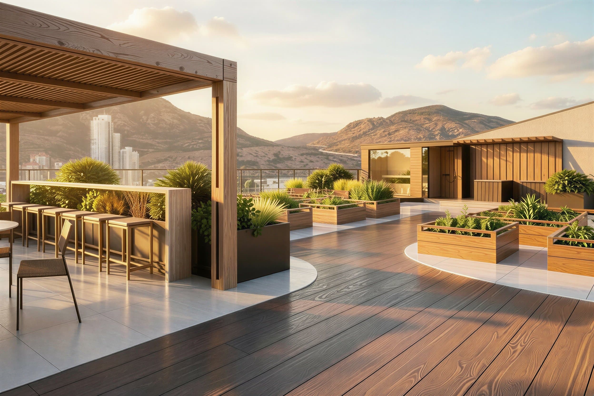Serenity Kelowna rooftop amenity spaces overview