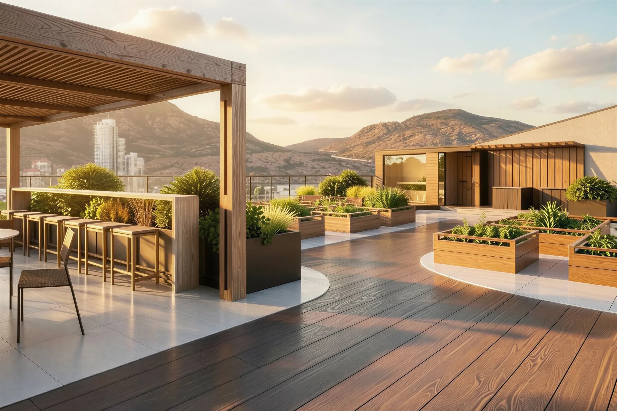 Serenity Kelowna rooftop amenity spaces overview