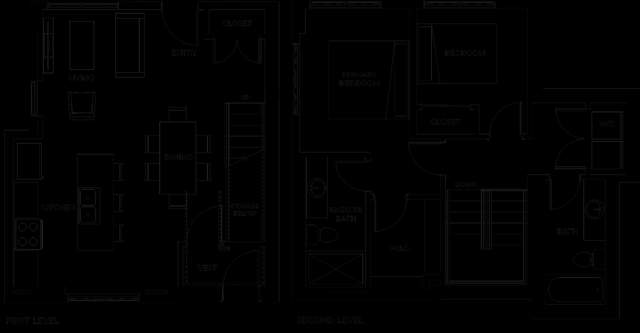 Townhome C floor plan at Serenity Kelowna, a ground-oriented two bedroom layout