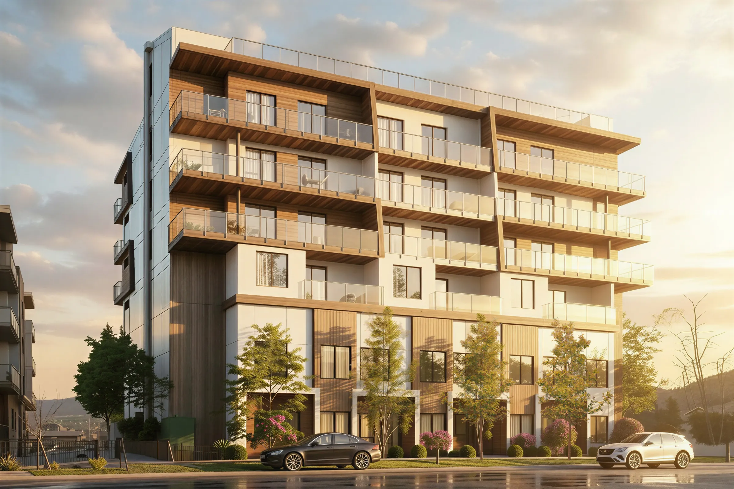 Concept rendering of Serenity on Gordon Drive in Central City, Kelowna