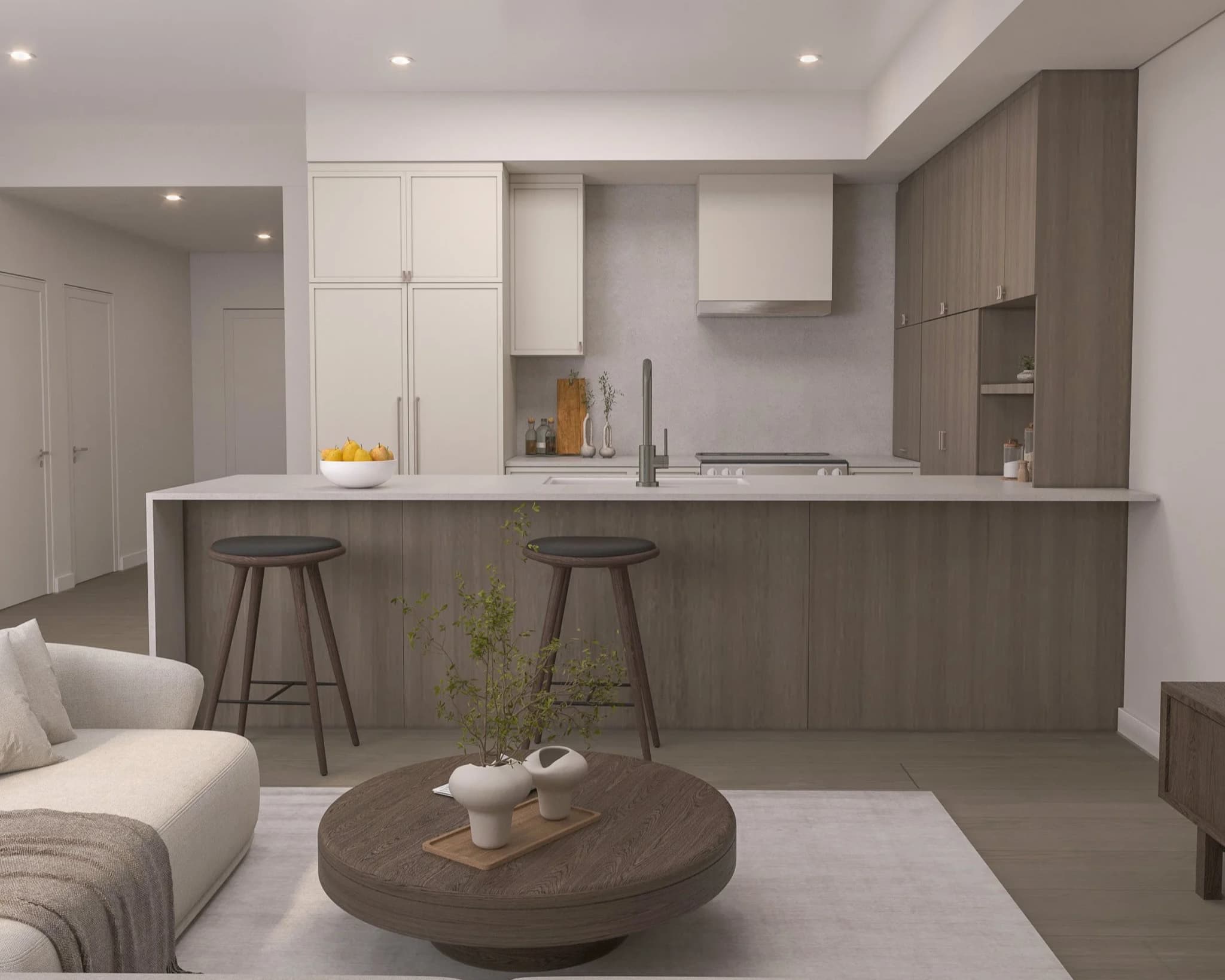 Serenity Kelowna refined kitchen interior rendering